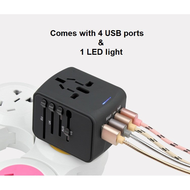 Universal Travel Adapter (4 USB) overseas phone quick fast charge power plug