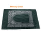 Copy Military Green Islamic Muslim Prayer Mat Rug with Compass, Waterproof, portable and suitable for travel