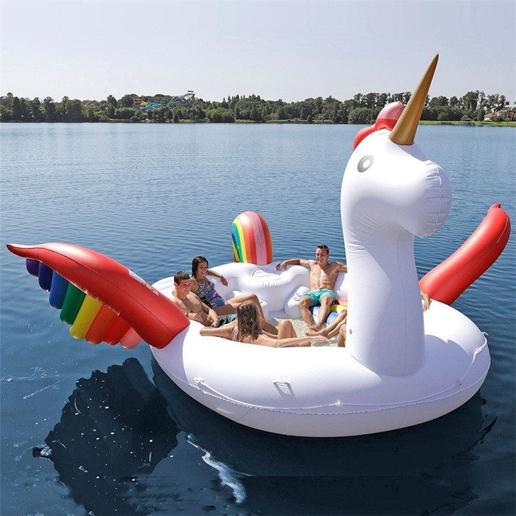 Giant Flamingo Unicorn Pool Float Inflatable Beach Party Swimming Floating Boat Toy Summer Rest Water Air Mattress Adult