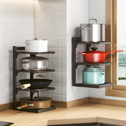 Adjustable Pot Rack / Under Sink Rack / Collapsible Kitchen Shelf Storage / 4 Layer Kitchen Pot Rack / Adjustable Height