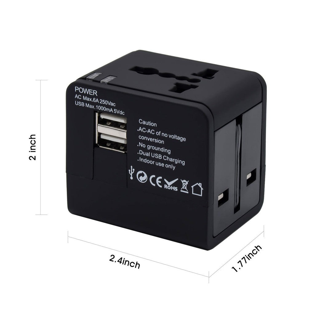 Universal Travel Adaptor overseas phone USB port power plug charger