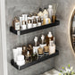 Cosmetic Glass Mirror Storage Toilet Rack No Punching Bathroom Shelf Wall Toilet Washstand