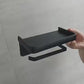 Toilet Paper Holder with Shelf, Aluminum Tissue Roll Holder with Mobile Phone Storage Shelf for Modern Bathroom