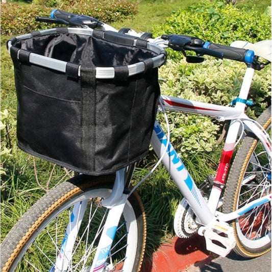 Detachable Bicycle Front Basket Bag Pouch Holder w/ Handlebar Mounting for Cycling, Riding, and Carrying Pets and Goods