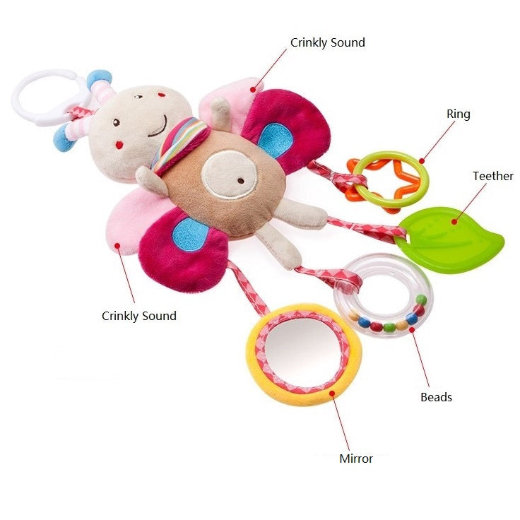 Baby Soft Toy Cot Bed Car Stroller Rattle Crinkly Squeeze Hand Infant Sound Hanging Crib