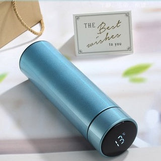 Vacuum Cup Thermos Flask Water Bottle Thermal Temperature Digital Display Tumbler 450ML