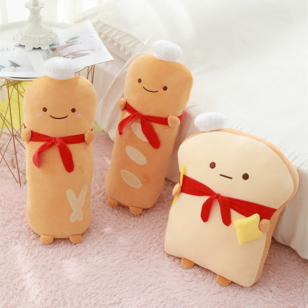 Stuffed Toy Sliced Bread Pillow Bolster Cushion Baby Doll Friend Soft Plush Toy Birthday Valentine Love Gift