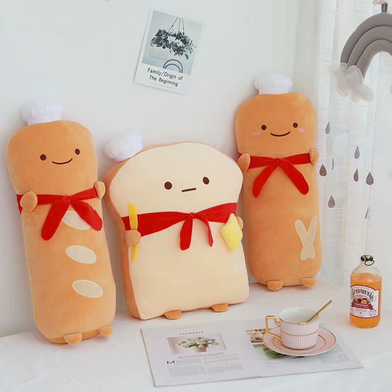 Stuffed Toy Sliced Bread Pillow Bolster Cushion Baby Doll Friend Soft Plush Toy Birthday Valentine Love Gift