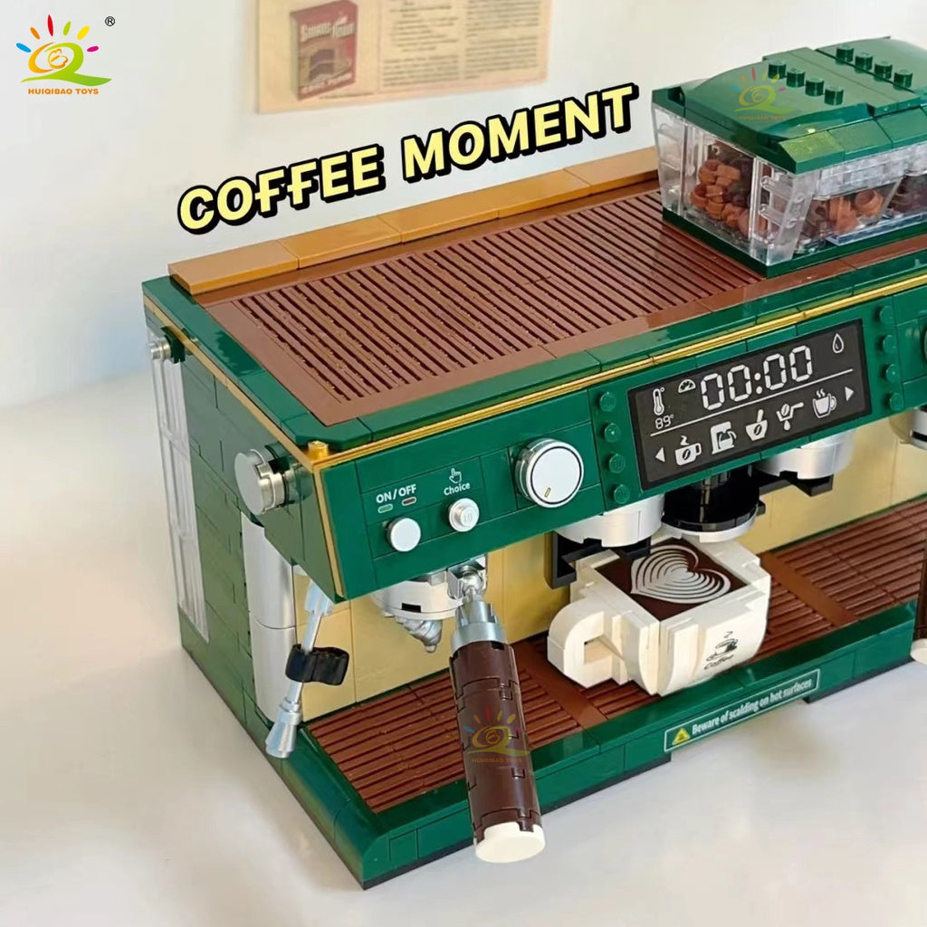 Creative Retro Simulation Mini Retro Coffee Machine Building Blocks Mini Particles Creative Model Ornament Children's Ed