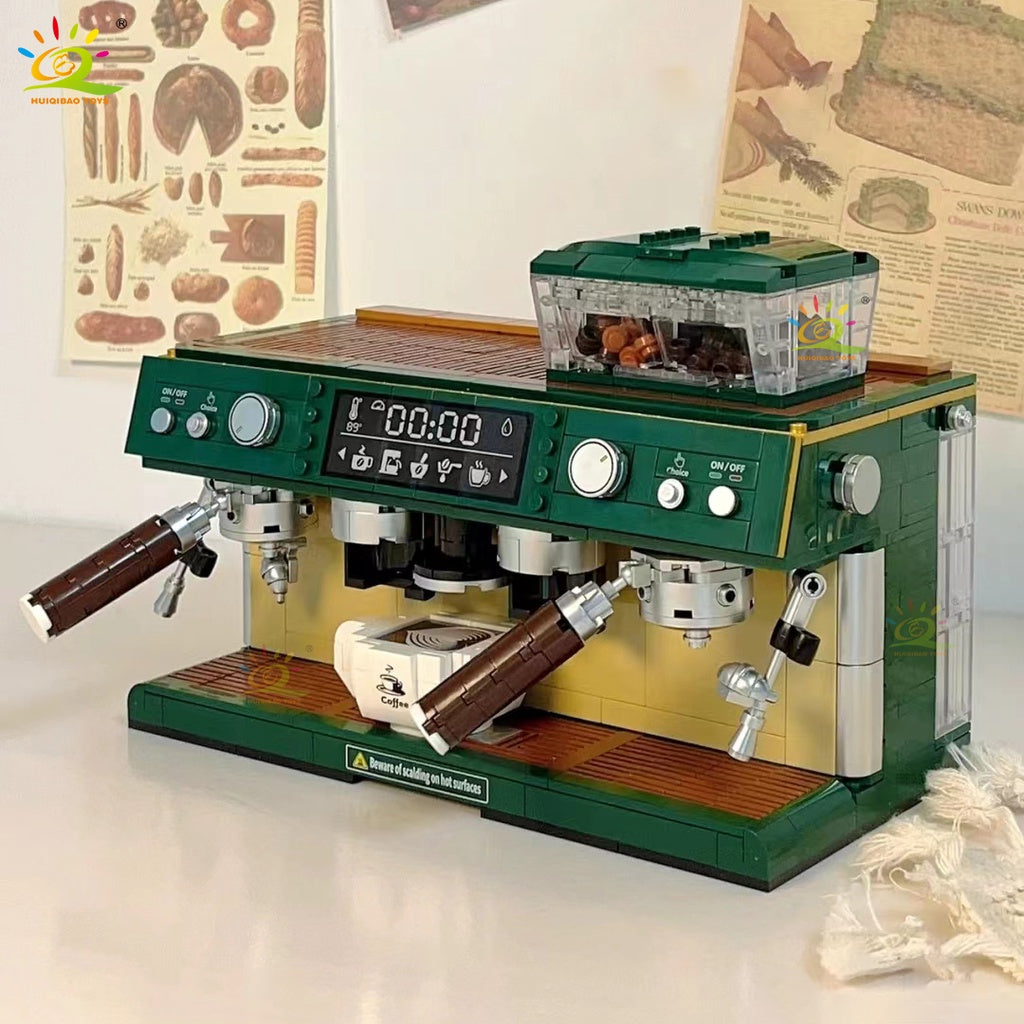 Creative Retro Simulation Mini Retro Coffee Machine Building Blocks Mini Particles Creative Model Ornament Children's Ed