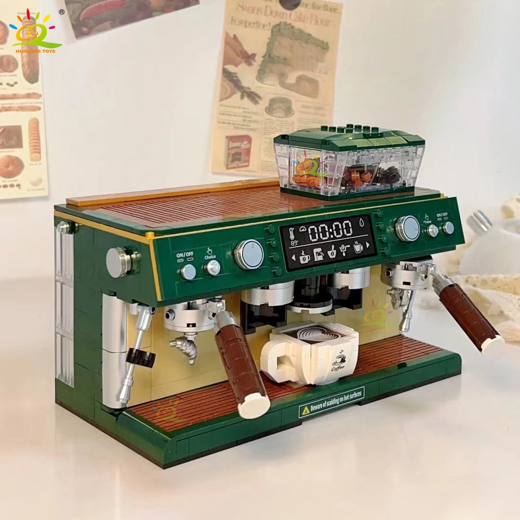 Creative Retro Simulation Mini Retro Coffee Machine Building Blocks Mini Particles Creative Model Ornament Children's Ed