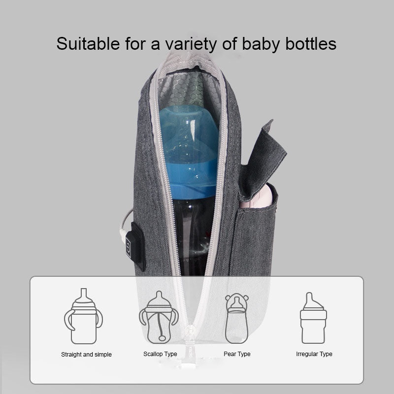 USB Baby Bottle Warmer Portable Travel Milk Warmer Infant Feeding Bottle Warm Cover Insulation Thermos