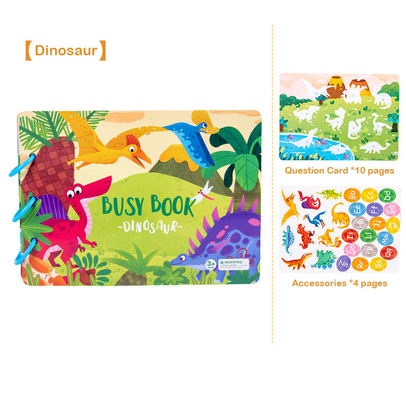 Preschool Busy Book Themed Stickers Sensory Toys Motor Skills Learning Binder Quiet Book