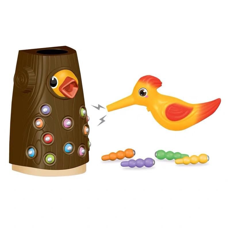 Family Toys Woodpecker Magnetic Catch Worm Animal Birds Educate Fishing Toy